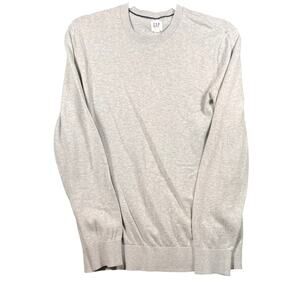 Gap Women's Knit Striped Crew Neck Pullover Grey Sweater Long Sleeve